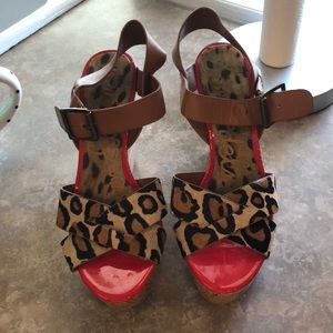 Sam Edelman leopard and red wedges